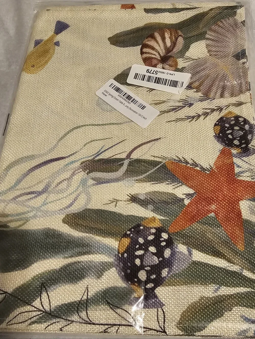Spring Ocean New Table Runner Faux Linen 72 x 13 inch